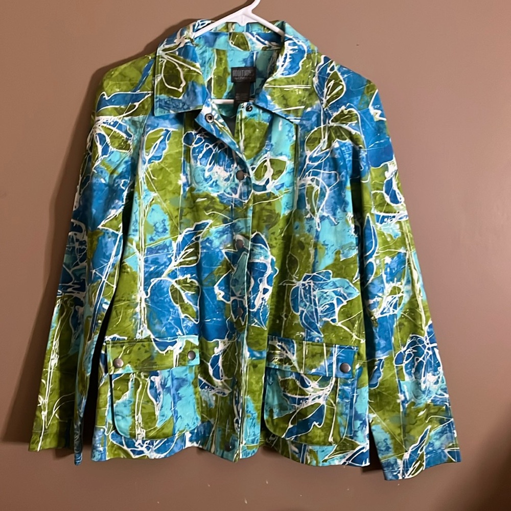 😄Blazer jacket watercolour floral print